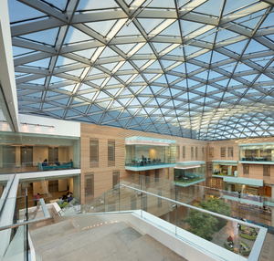 Image of the inside of Lazaridis School of Business & Economics Building from the Fourth Floor